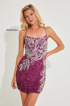 Primavera Couture Short Dress 4233 - Grape