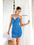 Primavera Couture Short Dress 4234 - Peacock