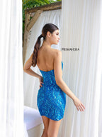 Primavera Couture Short Dress 4234 - Peacock