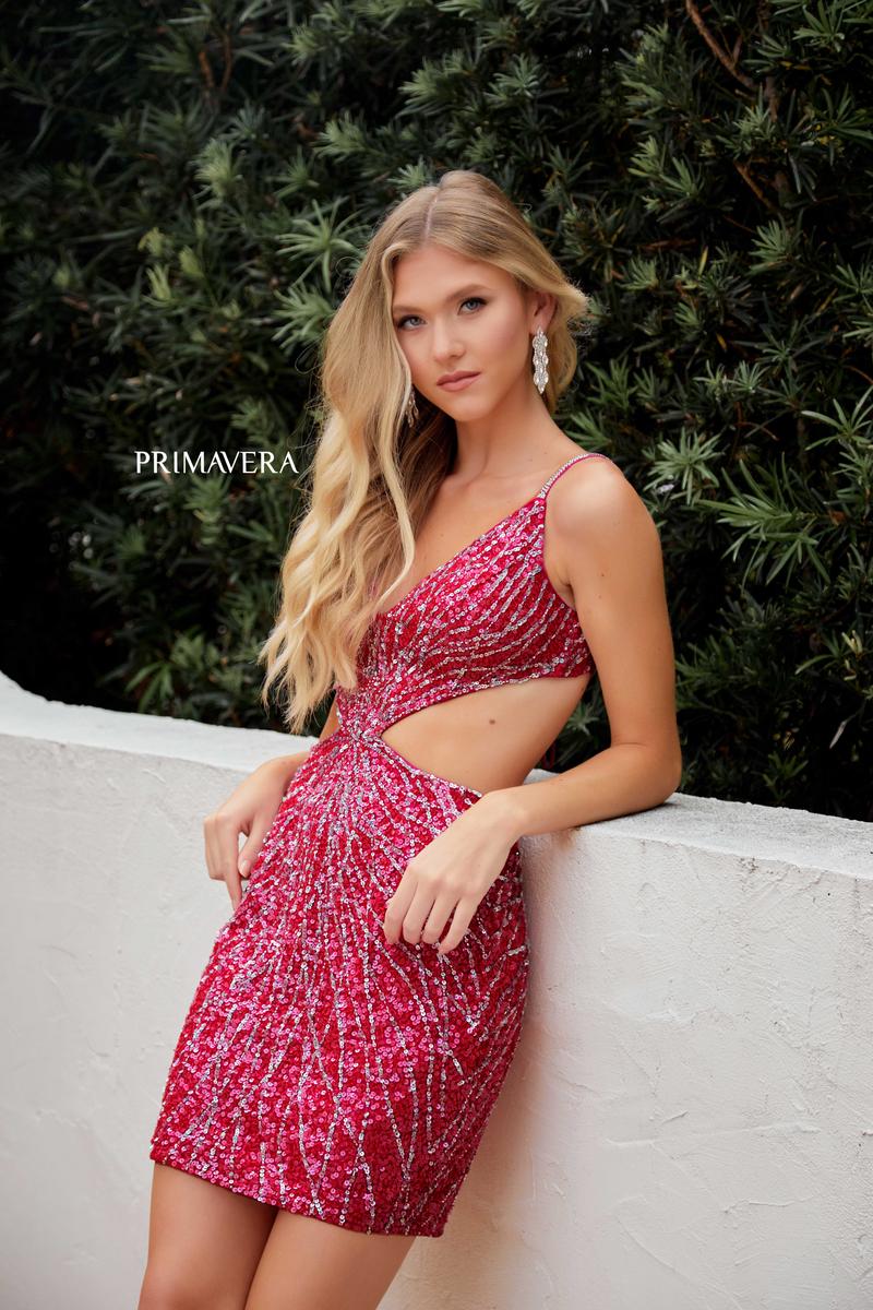 Primavera Couture Short Dress 4236 - Fushia