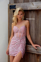 Primavera Couture Short Dress 4241 - Pink