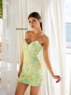 Primavera Couture Short Dress 4243 - Apple