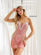 Primavera Couture Short Dress 4243 - Coral