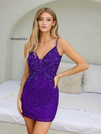Primavera Couture Short Dress 4245 - Purple