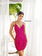 Primavera Couture Short Dress 4250 - Fushia