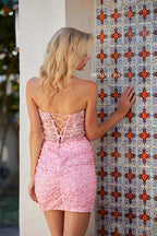 Primavera Couture Short Dress 4266 - Rose Pink