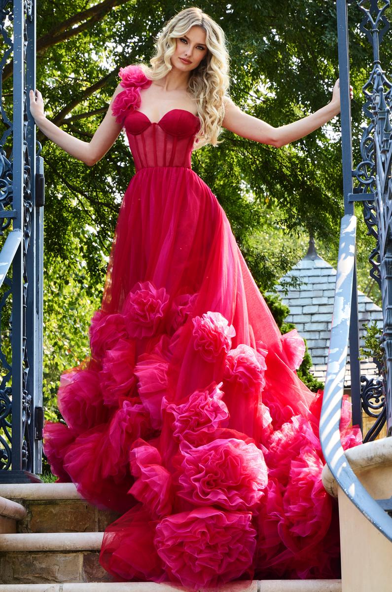 Jovani Signature Collection 42781 - Red/Fuschia