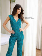 Primavera Couture Long Dress 4384 - Teal