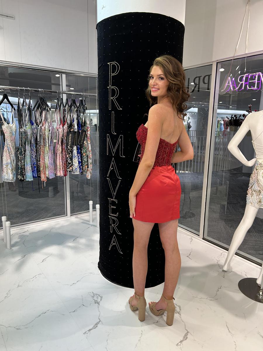 Primavera Couture Short Dress 4440 - Red