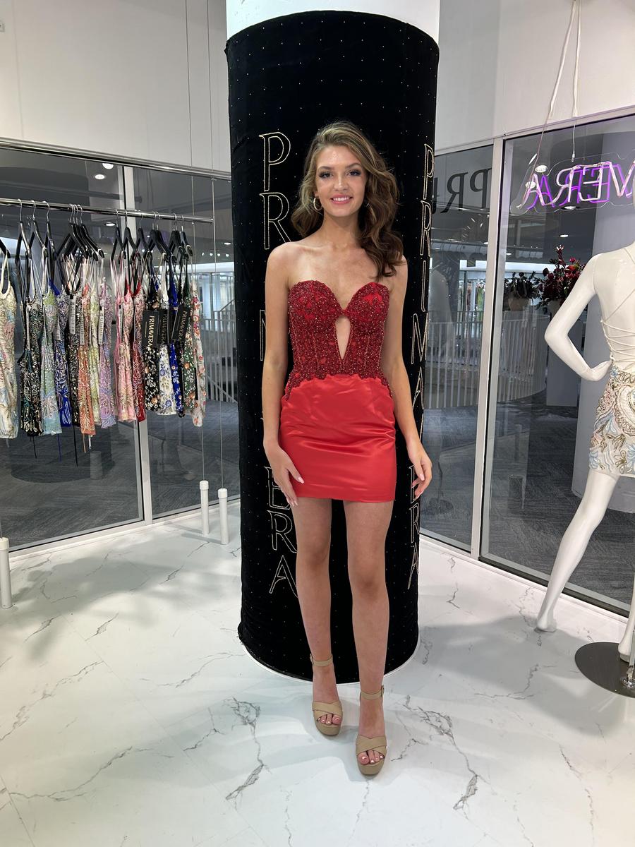 Primavera Couture Short Dress 4440 - Red