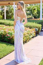 Primavera Couture Long Dress 4501 - Ivory Multi