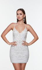 Alyce Paris Homecoming Dress 4506 - Diamond White