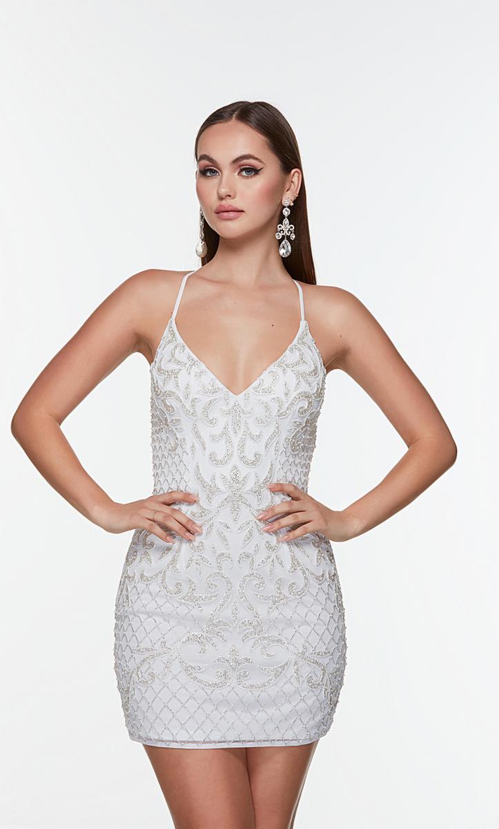 Alyce Paris Homecoming Dress 4506 - Diamond White