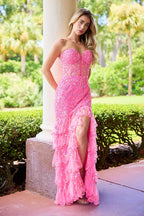 Primavera Couture Long Dress 4507 - Neon Pink