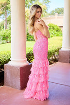 Primavera Couture Long Dress 4507 - Neon Pink