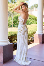 Primavera Couture Long Dress 4519 - Ivory Gold