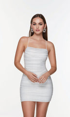 Alyce Paris Homecoming Dress 4570 - Diamond White
