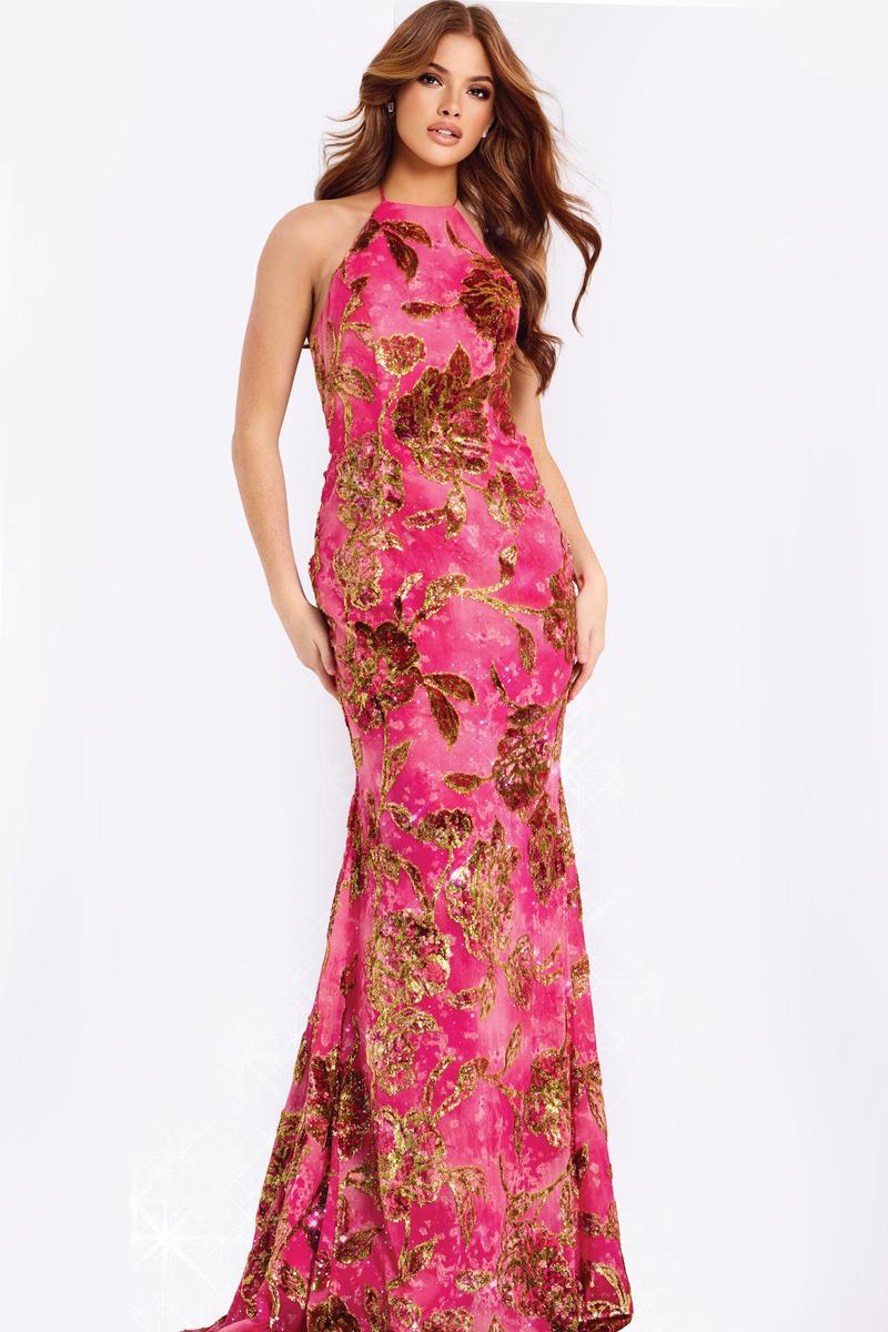 Jovani Prom 46434 - Fuschia/Gold