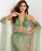 Jovani Signature Collection 46596 - Green/Nude