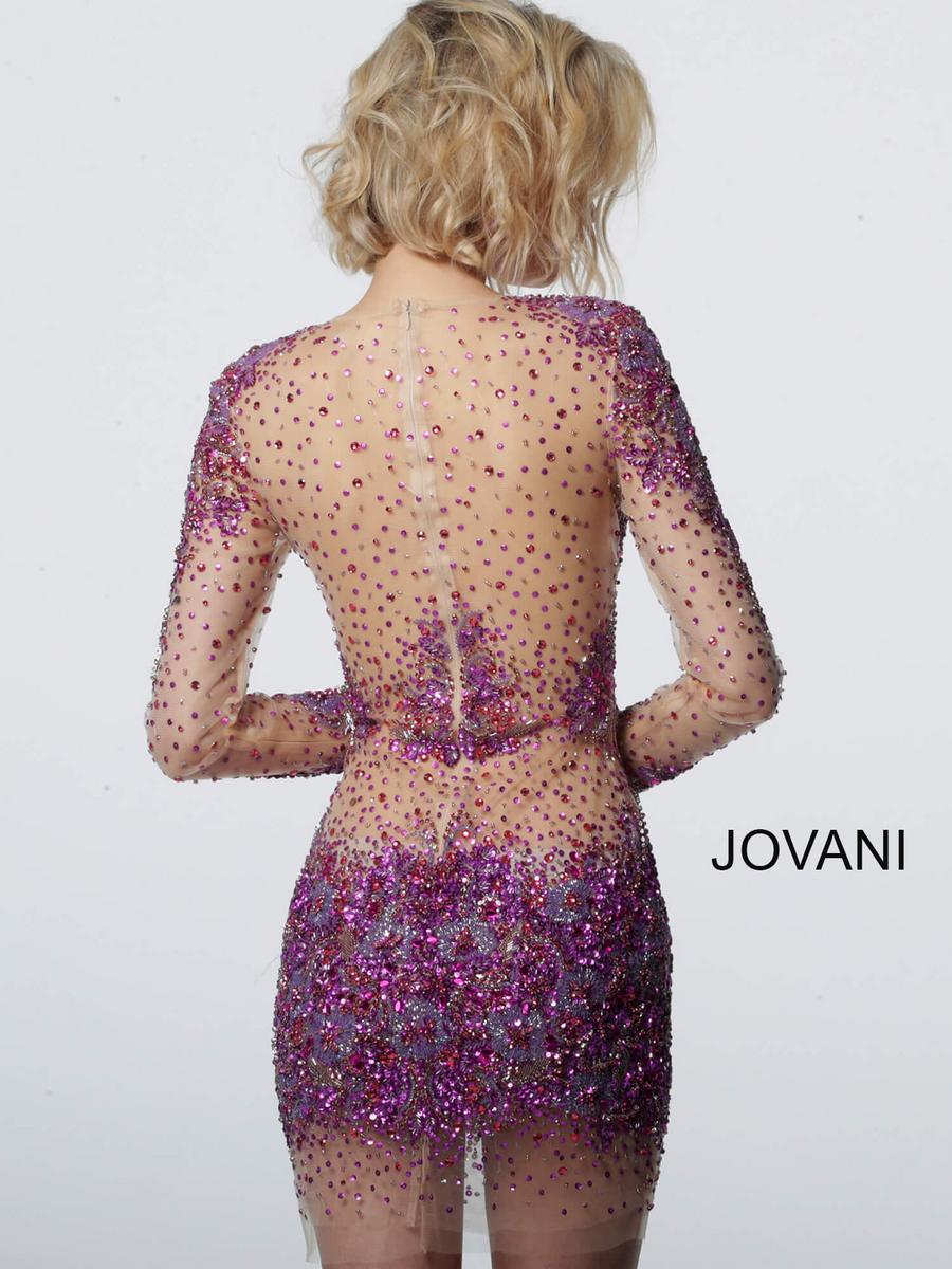 Jovani Short Evening Dress 47598 - Nude/Fushia