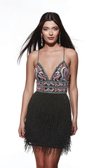Alyce Paris Homecoming Dress 4801 - Black/Silver/Multi