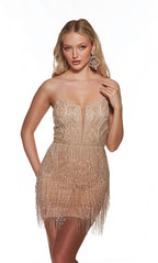Alyce Paris Homecoming Dress 4807 - Latte