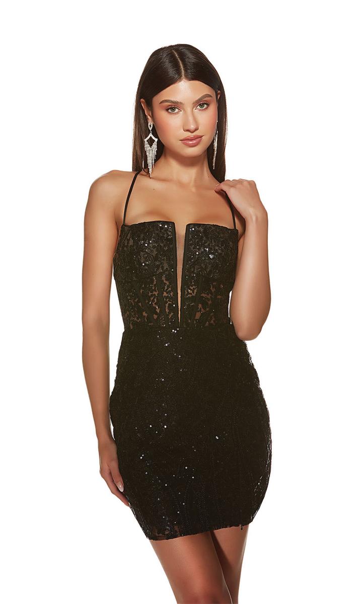 Alyce Paris Homecoming Dress 4813 - Black/Sand