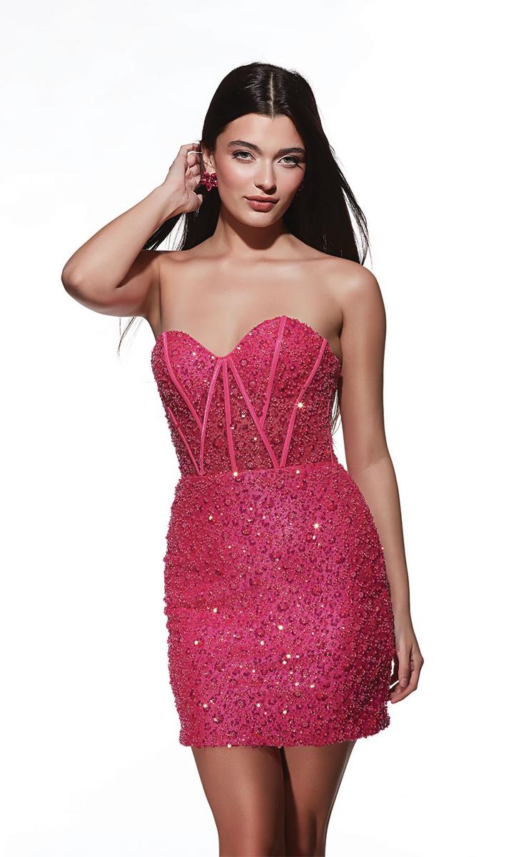 Alyce Paris Homecoming Dress 4825 - Barbie Pink
