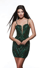 Alyce Paris Homecoming Dress 4840 - Black/Emerald