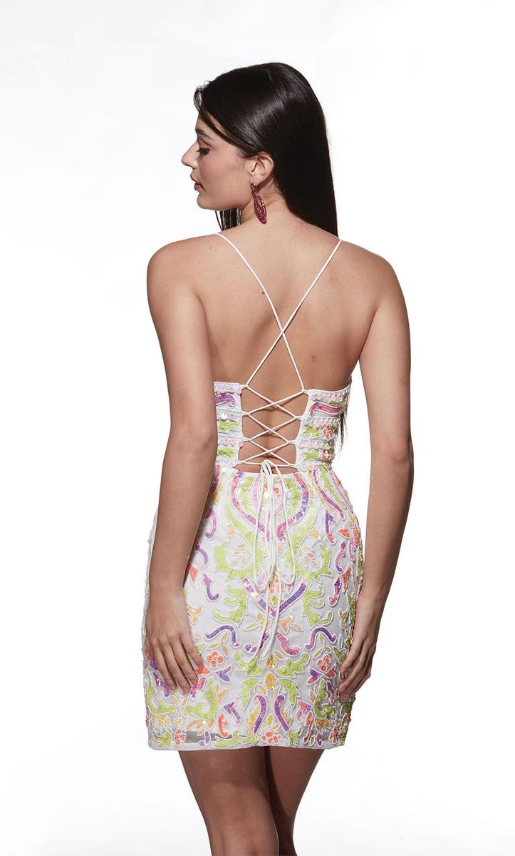 Alyce Paris Homecoming Dress 4841 - Ivory/Multi