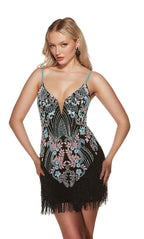 Alyce Paris Homecoming Dress 4872 - Black/Multi