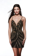 Alyce Paris Homecoming Dress 4879 - Black/Gold