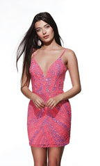 Alyce Paris Homecoming Dress 4879 - Neon Pink