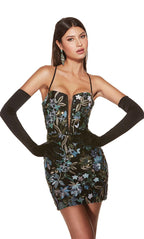 Alyce Paris Homecoming Dress 4880 - Blue Green/Multi