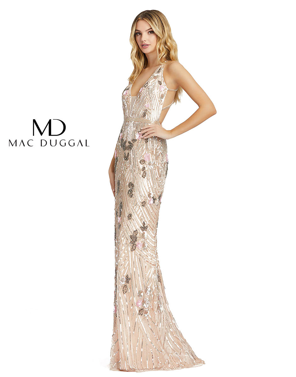 Mac Duggal Prom Dress 4890M - Porcelain Silver