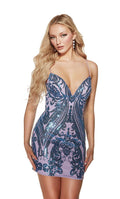 Alyce Paris Homecoming Dress 4893 - Blue/Lavender