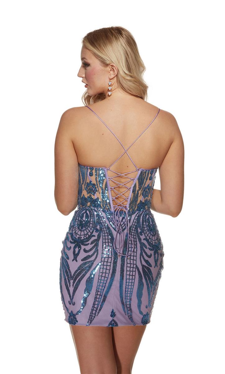 Alyce Paris Homecoming Dress 4893 - Blue/Lavender