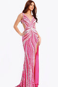 Jovani Prom Dress 49244 - Neom Piink/Silver