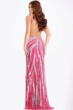 Jovani Prom Dress 49244 - Neom Piink/Silver