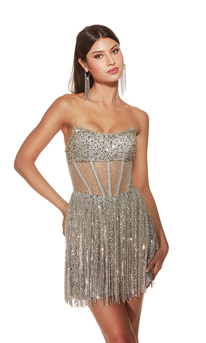 Alyce Paris Homecoming Dress 4941 - Silver
