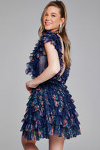 Jovani Homecoming Dresses 50069 - Navy/Print