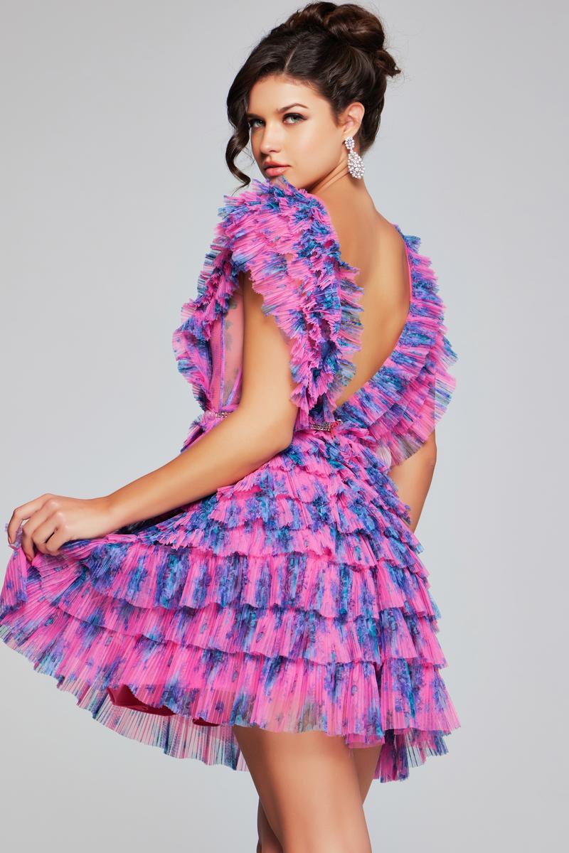 Jovani Homecoming Dresses 50069 - Fuchsia/Print