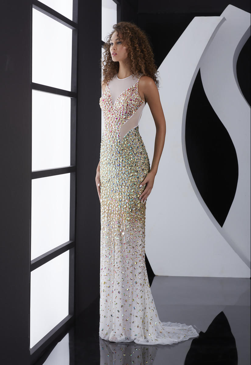 Jasz Couture Dress 5058 - White/Gold