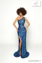 Tarik Ediz Prom 51187 - Royal Blue/Green