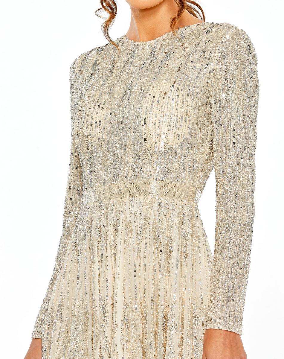 Cocktail by Mac Duggal Dress 5923 - Silver Nude