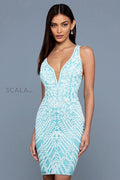 Scala Dress 60241 - Turq/White