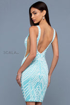 Scala Dress 60241 - Turq/White