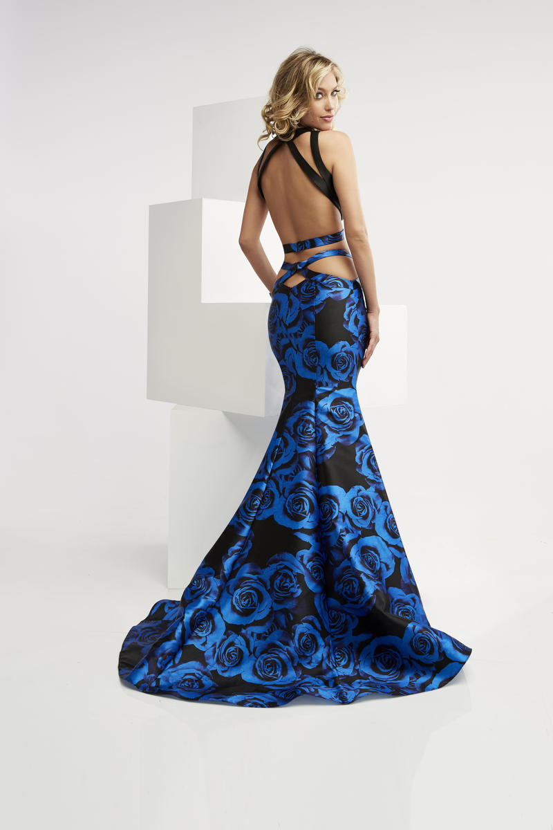 Jasz Couture Dress 6068 - Black/Royal