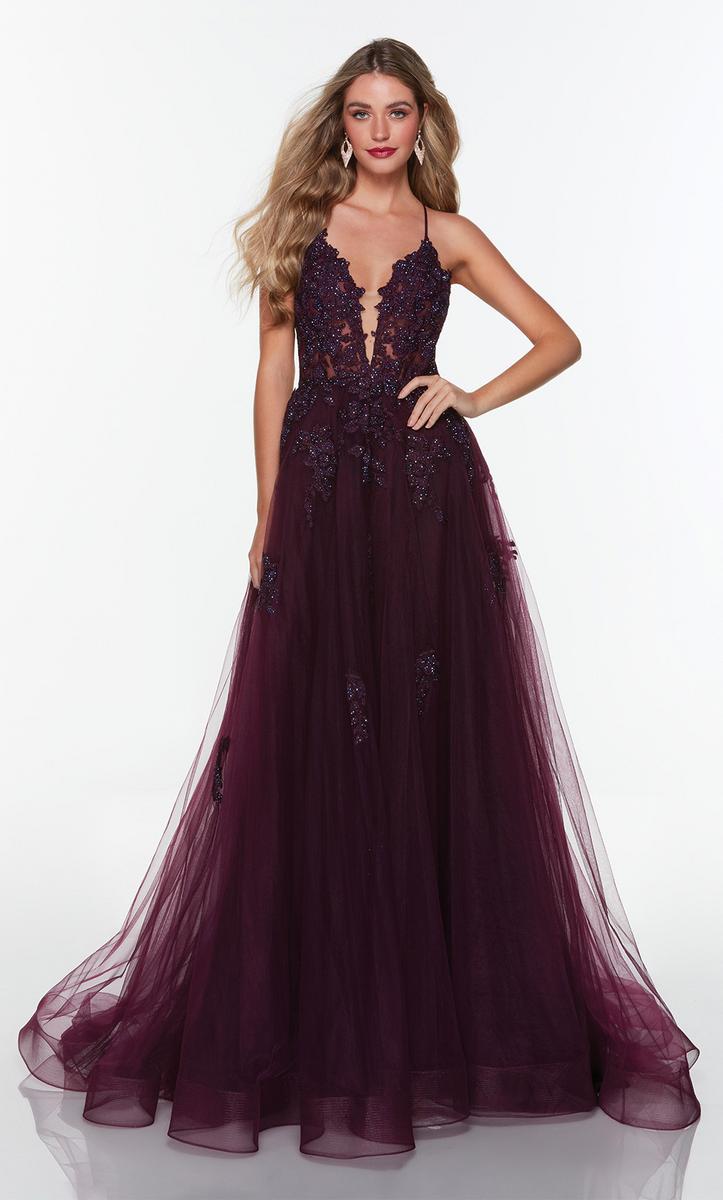 Alyce Prom Dress 61263 - BLACK PLUM