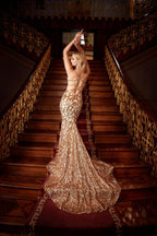 Alyce Prom Dress 61412 - Gold